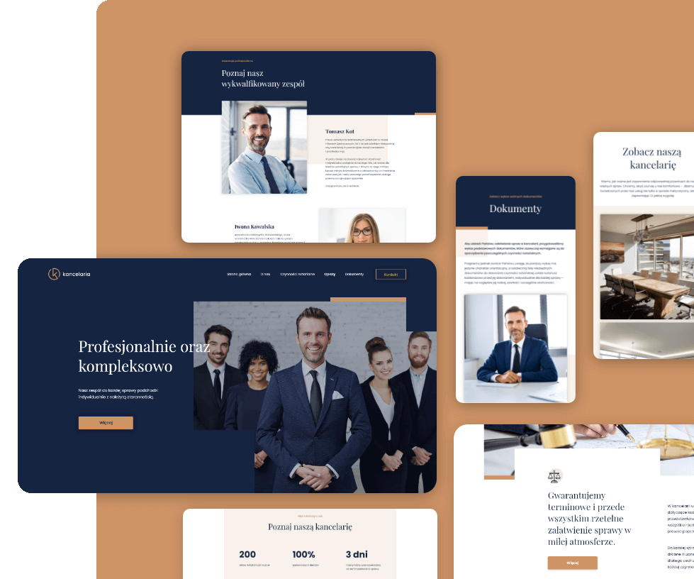 Odkryj stronę dedykowaną firmom z branży prawniczej. Poznaj elegancki motyw dla profesjonalistów.